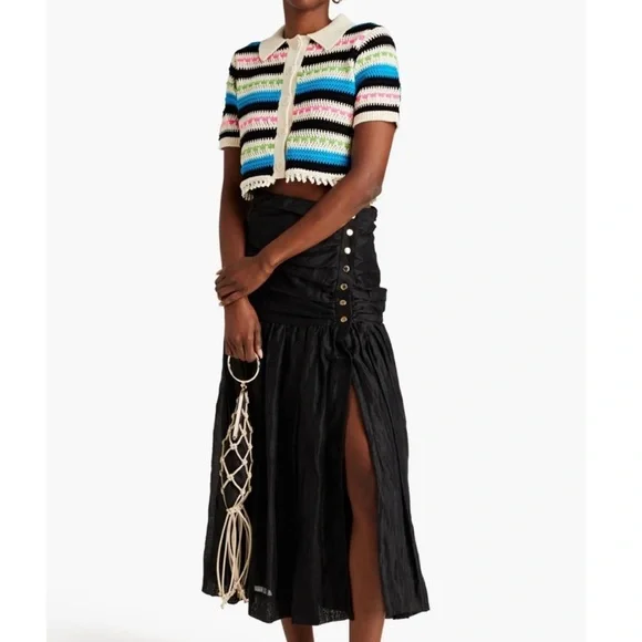 Sandro midi skirt with buttons on the side
